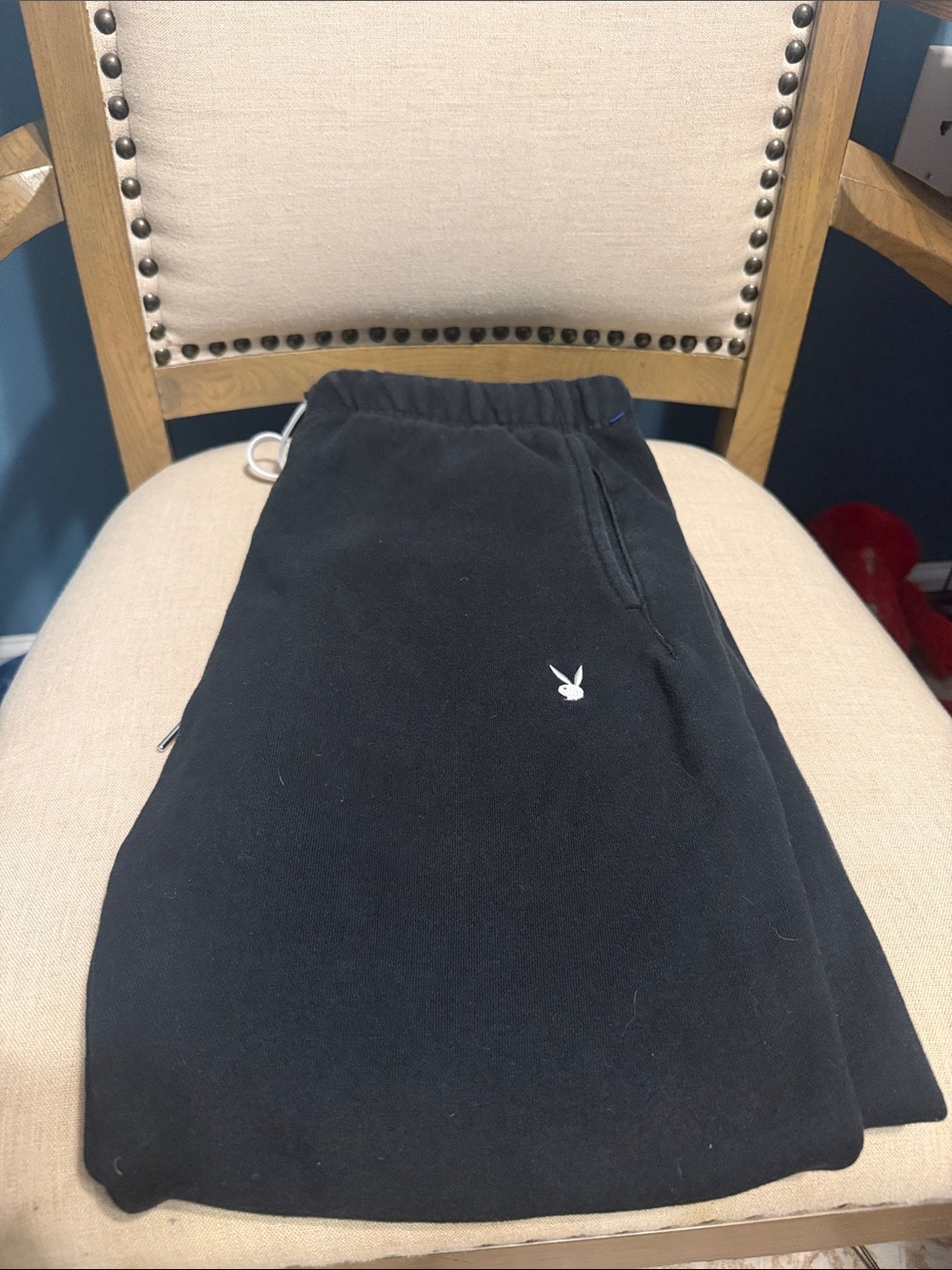 PLAYBOY Black Women’s Cotton Blend Sweatpants, Size M